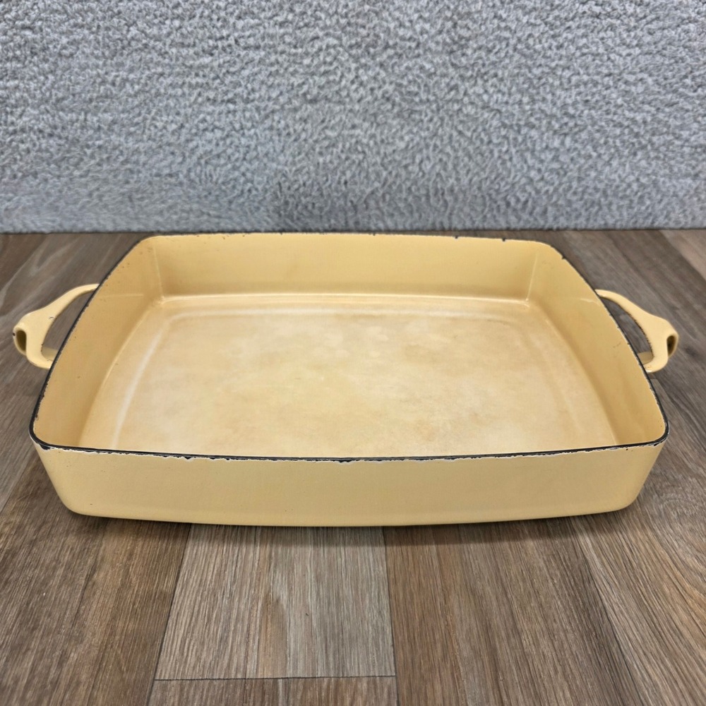 Dansk Kobenstyle Beige‎ Enamel Cast Iron Rectangle 13x10 Baking Roasting France